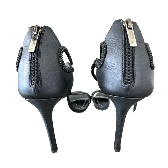 Rene Caovilla Caterina Black Crystal/leather Strappy Sandals Pumps Size 39 $1220 - Picture 5 of 8